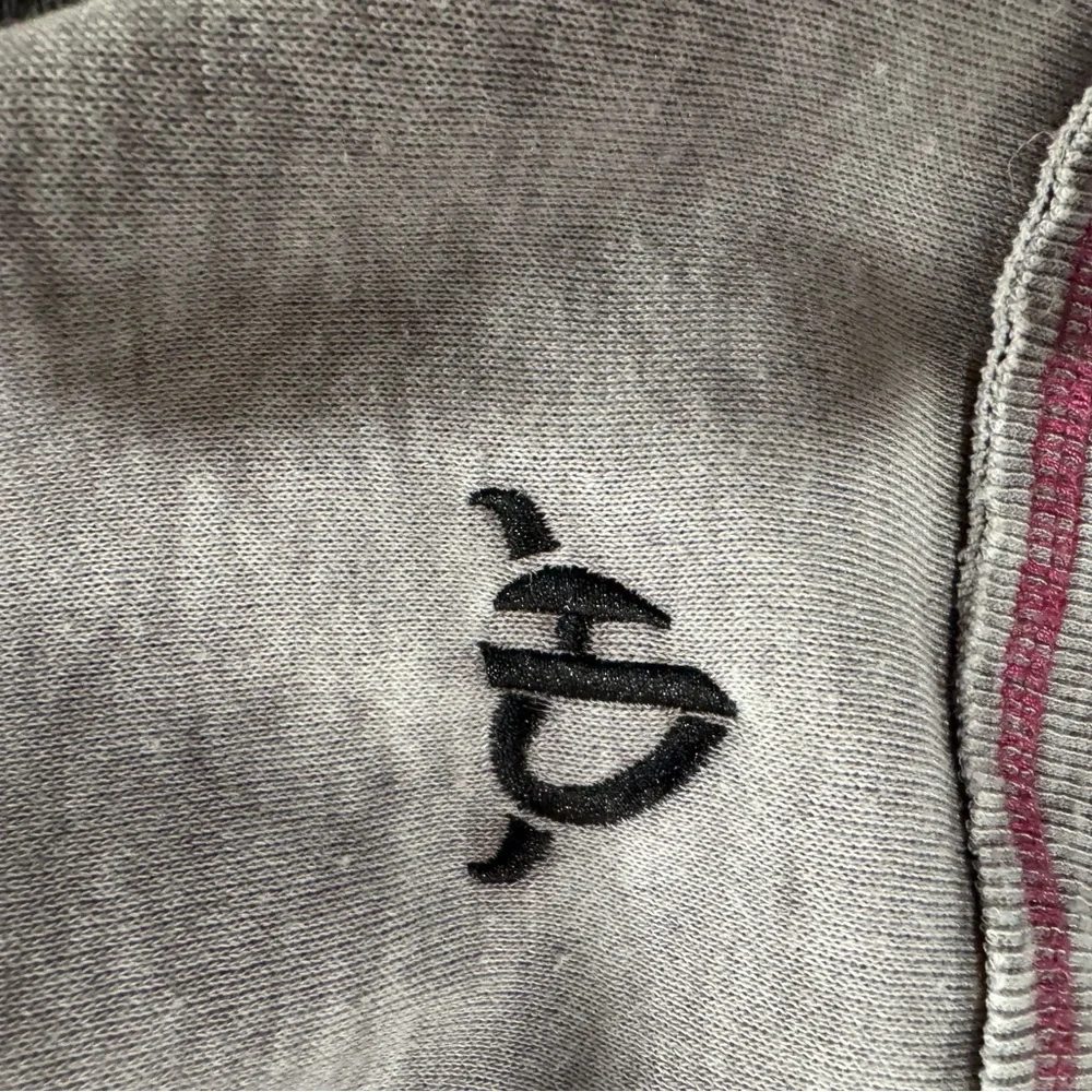 Gray and Pink Hooded Sweatshirt with Cross Design by Cowgirl Hardware. - Picture 5 of 7